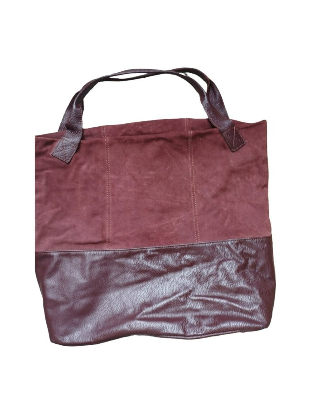 Extra Large tote bag italian Burgundy suede by P'elle Pelle